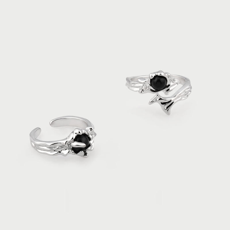 Wholesale Black Stone Open Ring