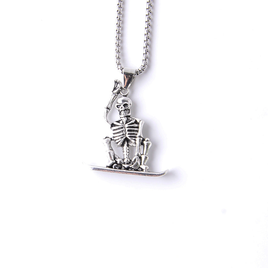Wholesale Halloween skull pendant stainless steel necklace