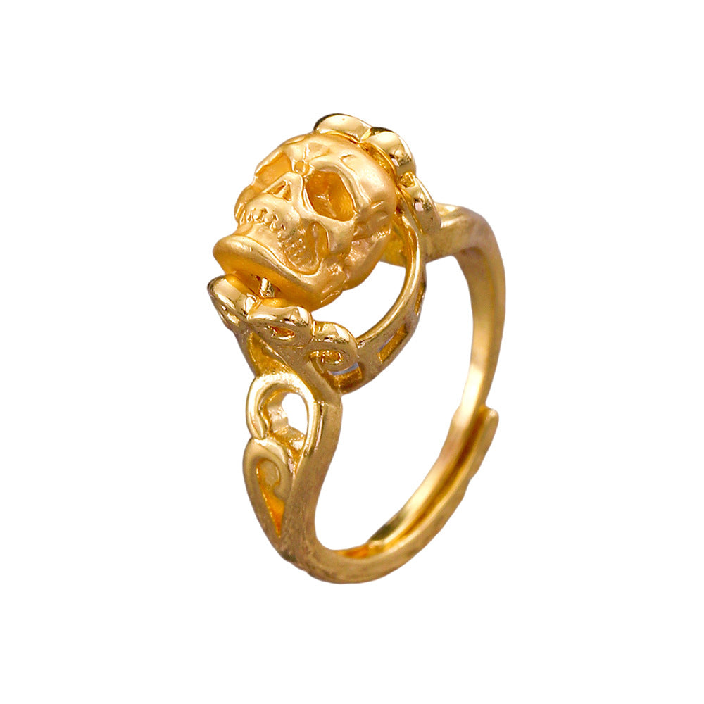 Wholesale Gold Plated Gothic Skull Ring Fashion Jewelry Accessory for Gift Boutique