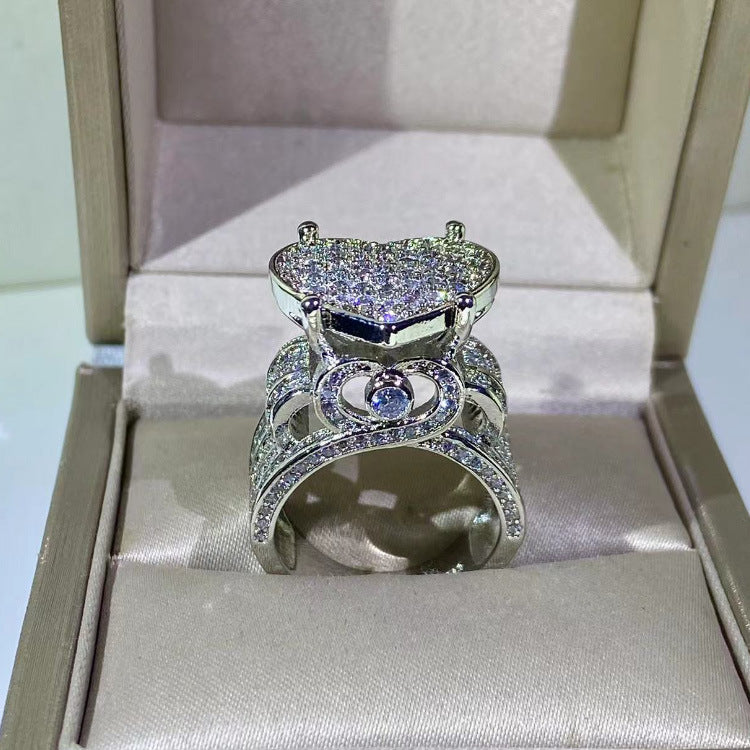 Wholesale  micro-inlaid zircon love ring