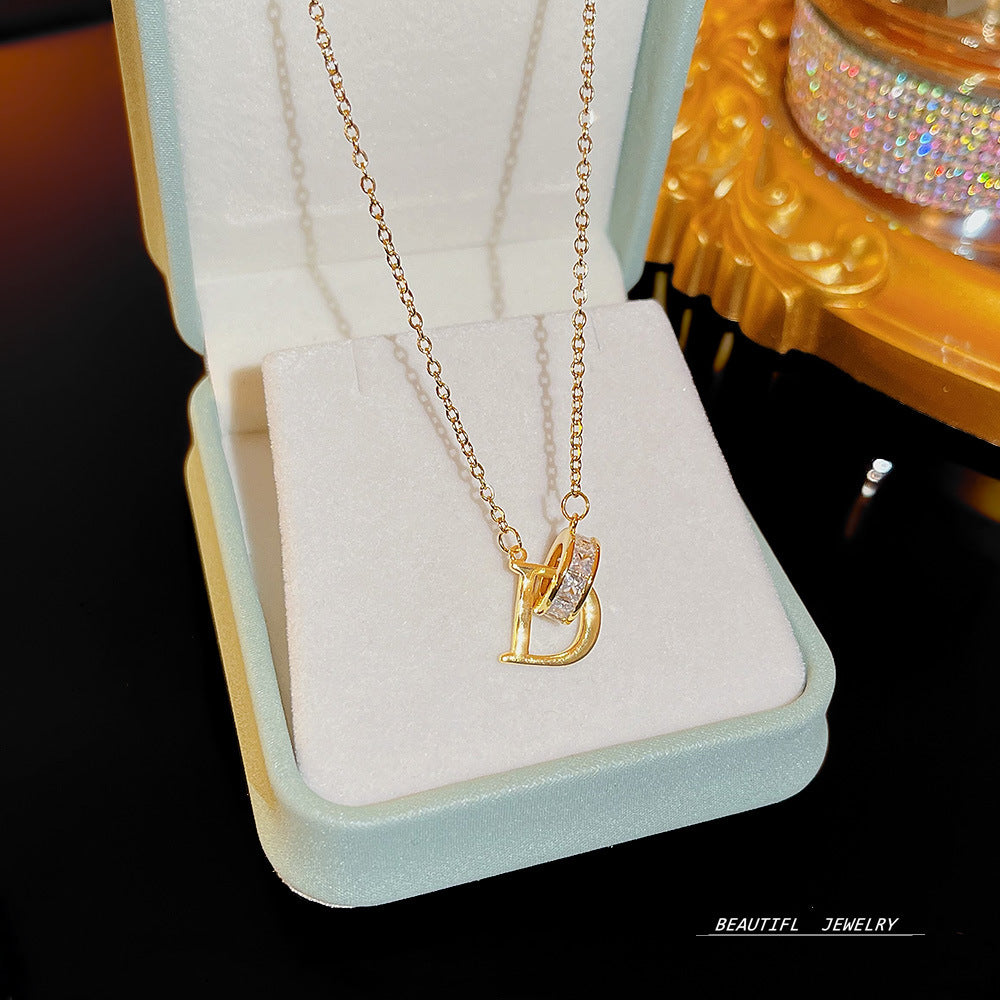 Wholesale Micropaved Zirconia Clavicle Chain Titanium Steel Necklaces Choker Necklace ACC-NE-Xiyue005