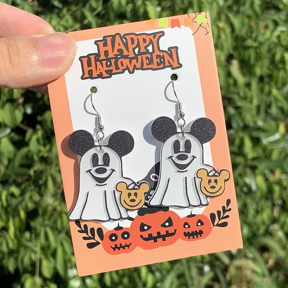 Wholesale Halloween  Cute Creative Rice Handmade Mouse Acrylic Earrings