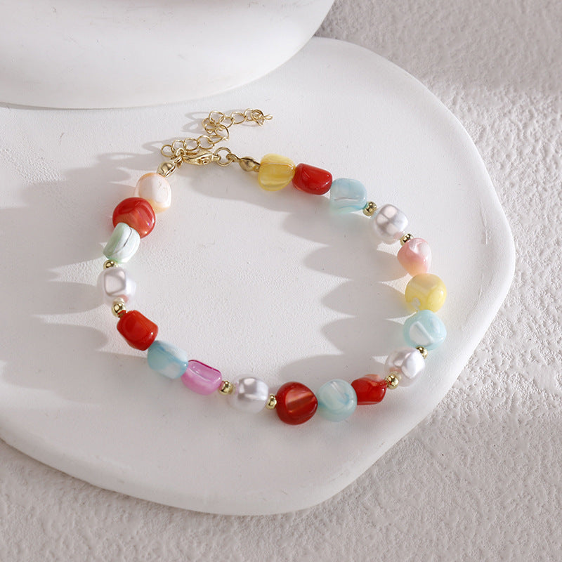 Wholesale Colorful Natural Stone Hand-strung Bracelet