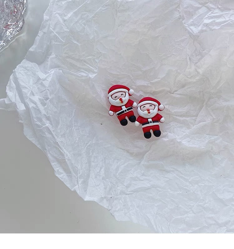 Wholesale Christmas Santa Claus Elk Ear Studs Clip Earrings ACC-ES-Yijia002