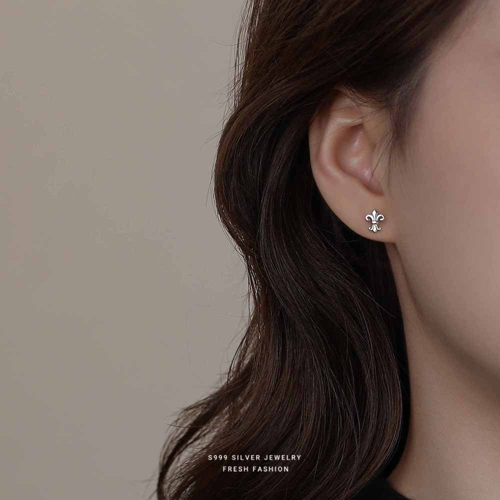 Wholesale  Flower S999 Sterling Silver All-match Light Luxury Earrings