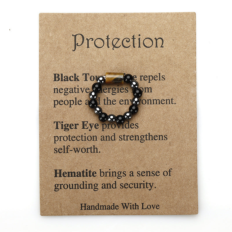 Wholesale Natural Stone Beaded Elastic Ring Handmade Bracelet