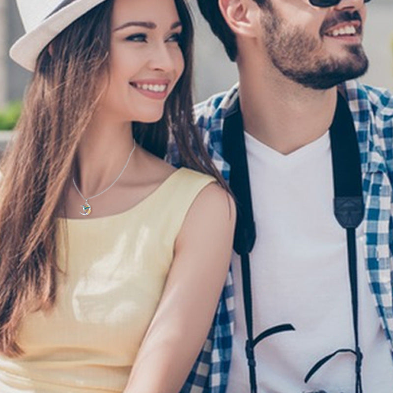 Wholesale  Moon Bird Cute Necklace Light Luxury Niche Jewelry