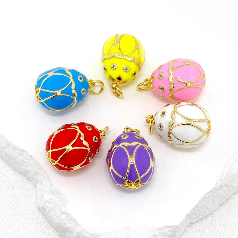 Wholesale 14K Colorful Pendant Easter Egg Pendant Necklace