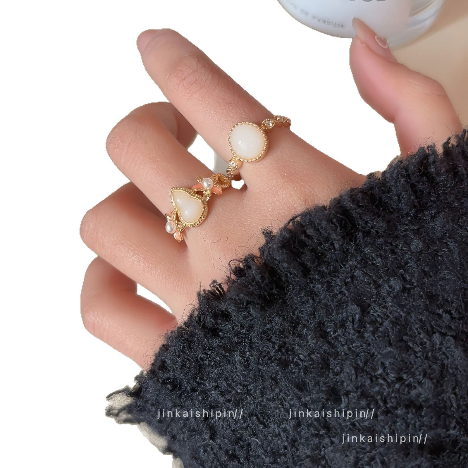 Wholesale Super Immortal Gentle All-match Golden Butterfly Flower Ring