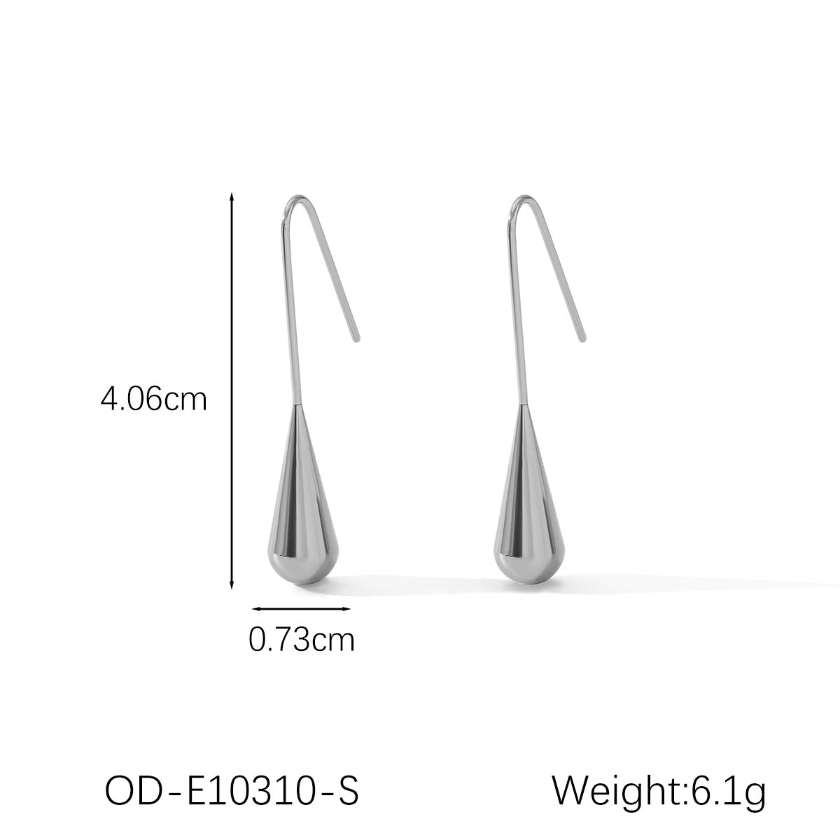 Wholesale  stainless steel 18K gold drop-shaped ear hook earrings