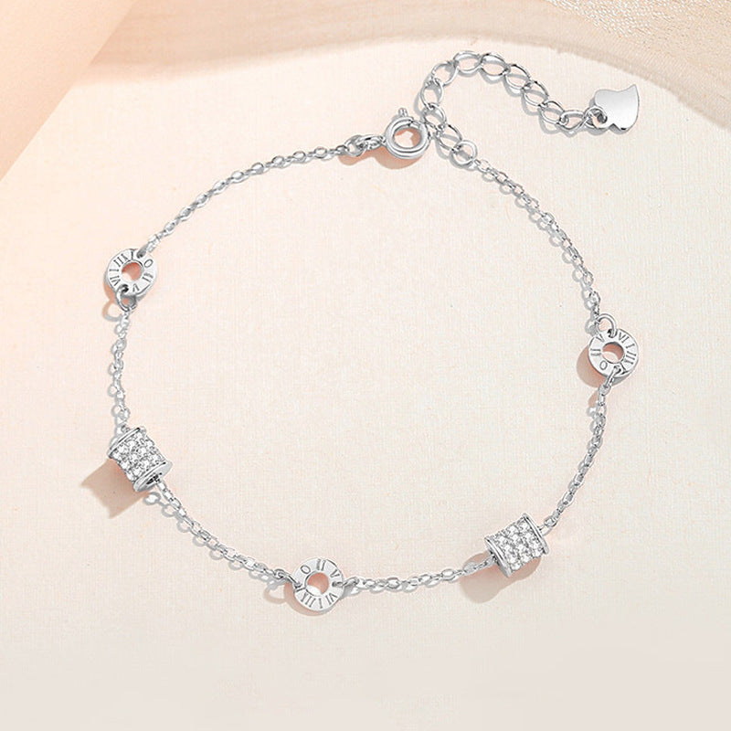 Wholesale S925 Sterling Silver Roman Numeral Small Waist Bracelet ACC-BT-XJF001