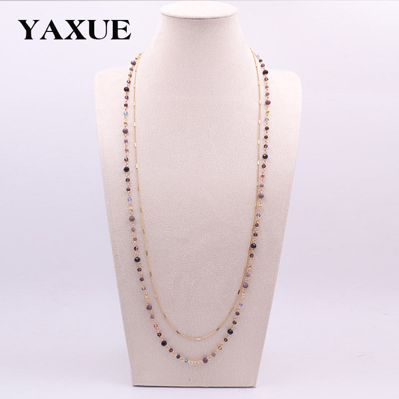 Wholesale  Glass Beads Long Personality Women's Necklace