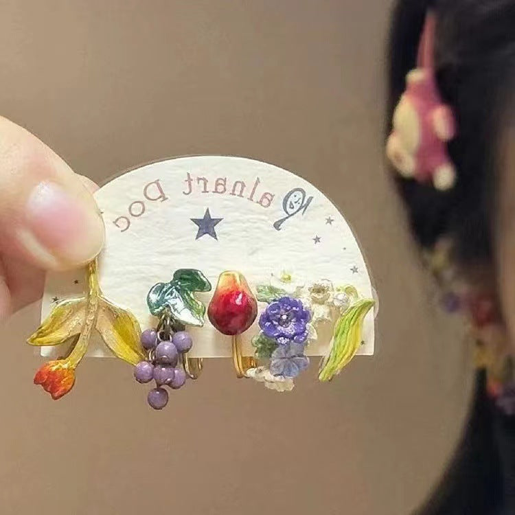 Wholesale  flower small ear clip  earrings