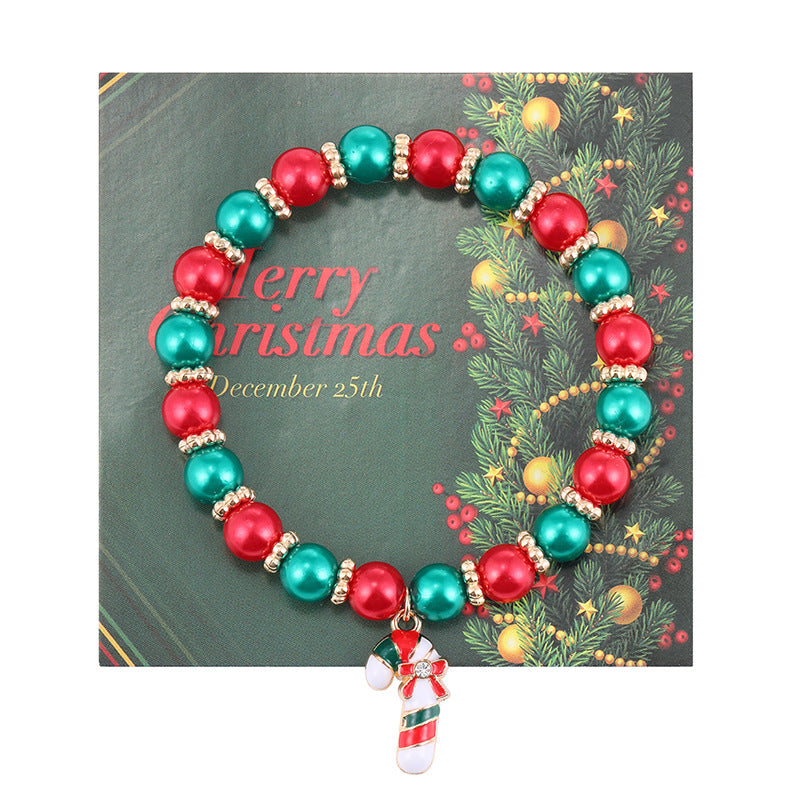 Wholesale Christmas Gift Beaded Letter Elastic Bracelet suit