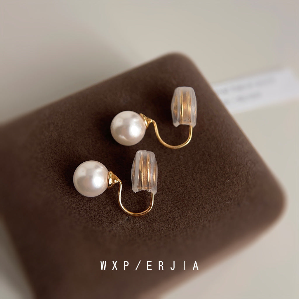 Wholesale Pearl Mosquito Incense Plate Ear Clip Plated with 18K Real Gold  Earrings