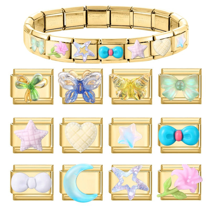 Wholesale Italian Charm Bracelet 9mm DIY Splicing Cute Creative Stainless Steel Composable Bracelet