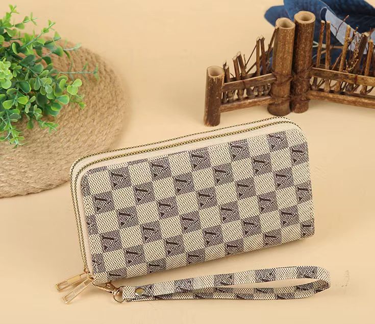 Wholesale Double Zipper Printed Large Capacity Wallet ACC-WT-HuaNG002
