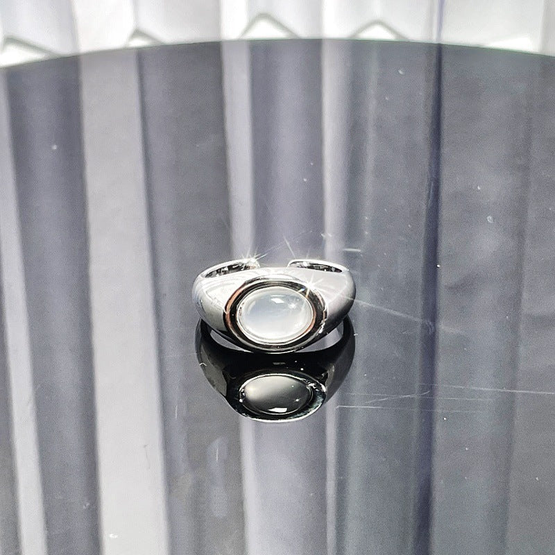 Wholesale texture Opal personality open ring