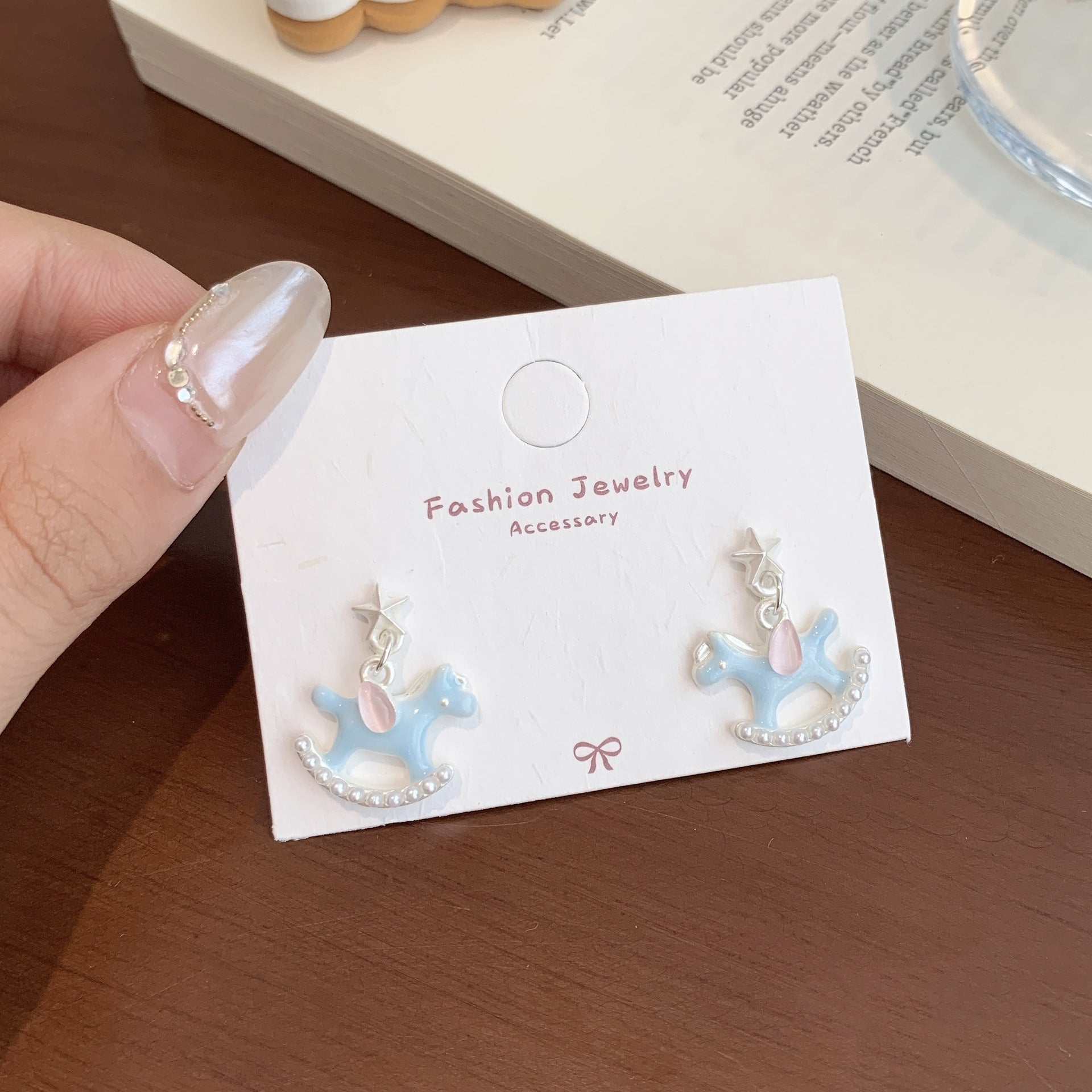 Wholesale Cute West Highland cartoon earrings with silver needle design  bear and horse all-match earrings