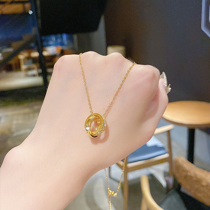 Wholesale Four-Leaf Clover Zircon Necklace  Light Luxury Style