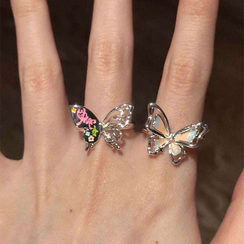 Wholesale Hollow Gradient Butterfly Ring Trendy Women' s Jewelry Accessory Gift
