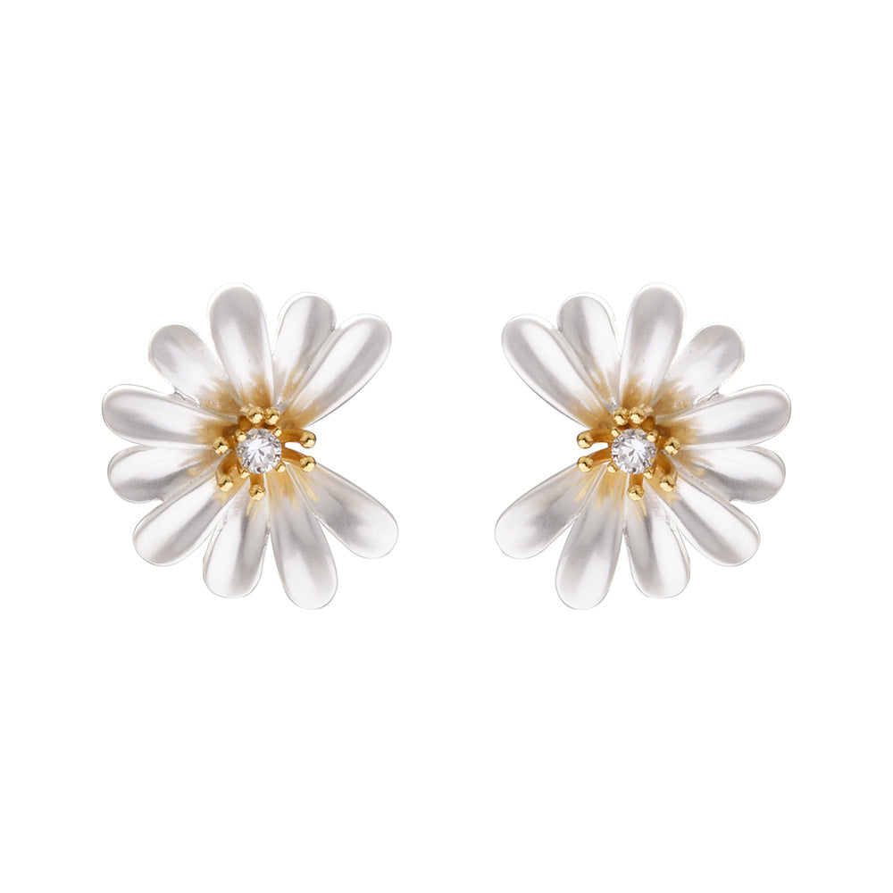 Wholesale Matte Silver Copper Small Ear Studs Korean Style Fashion Accessory