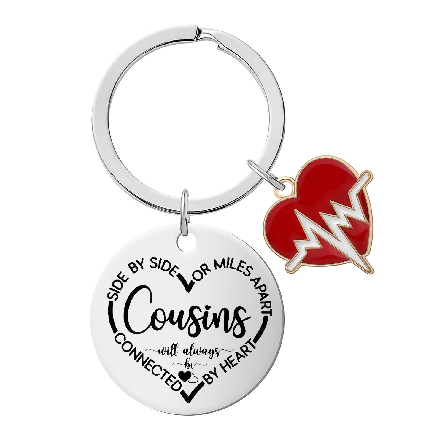 Wholesale heart creative engraving stainless steel keychain