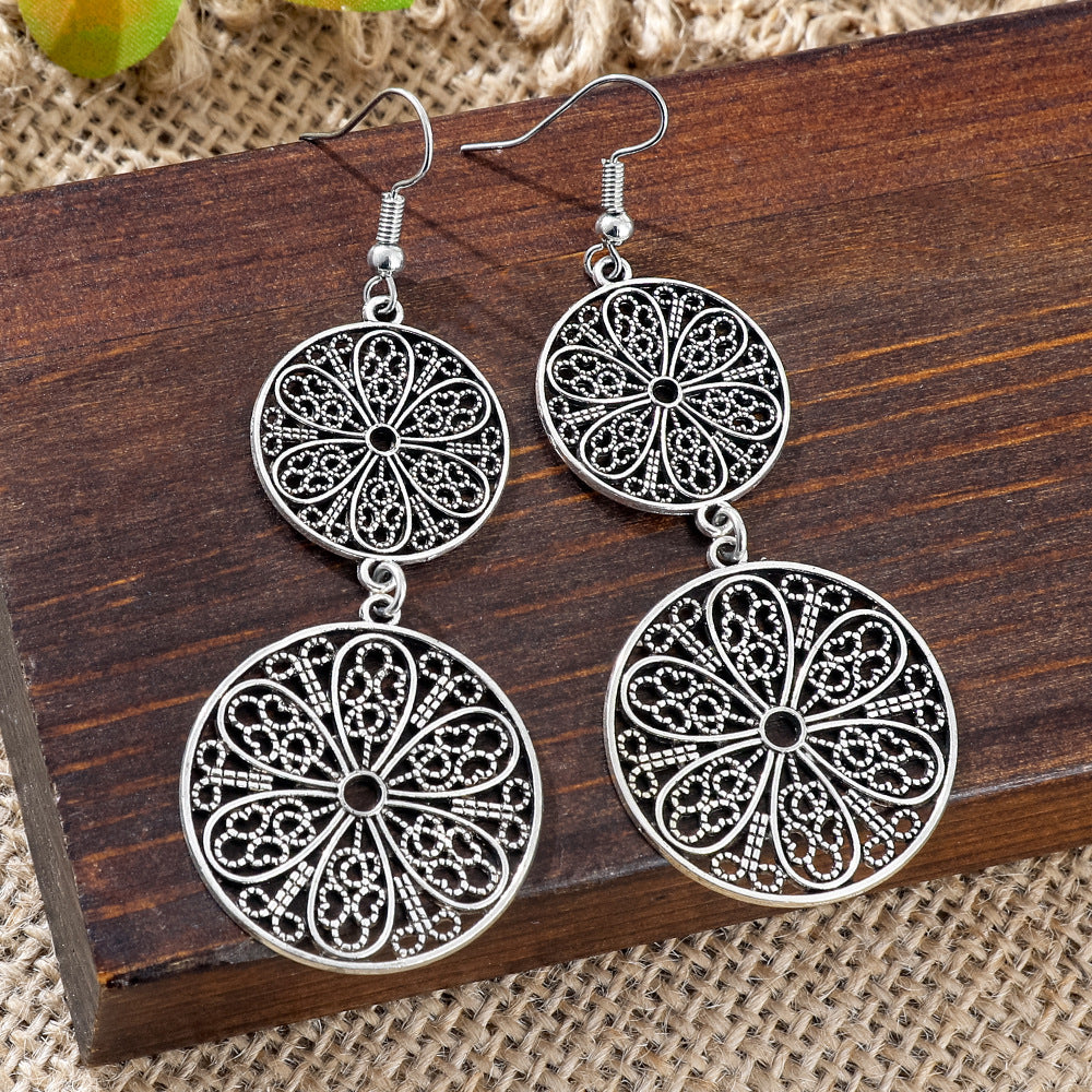 Wholesale Alloy Ethnic Bohemian Earrings Vintage Distressed Style Jewelry for Everyday Wear