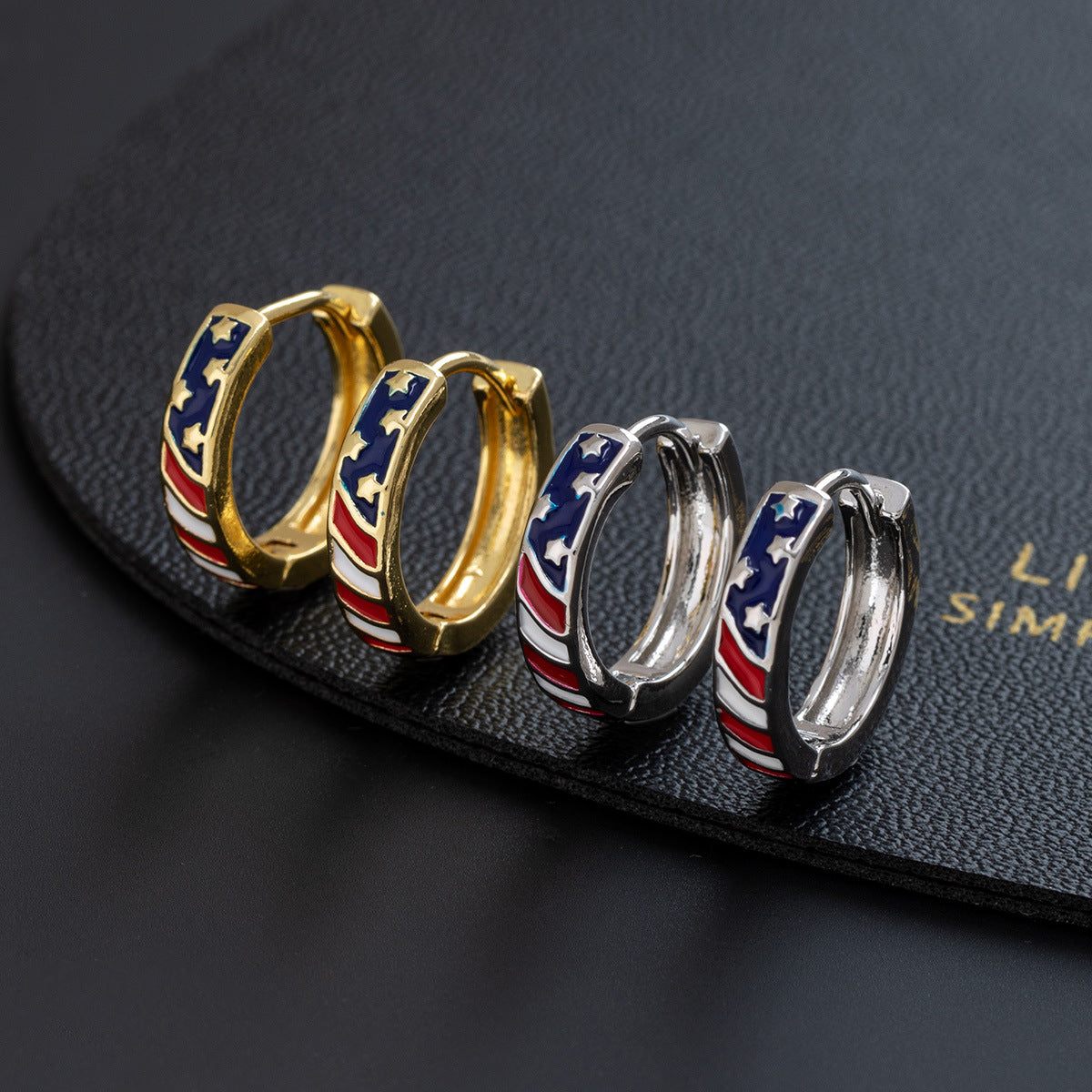 Wholesale Gold Plated Geometric American Flag Ear Cuff Stylish Fashion Accessory For Party