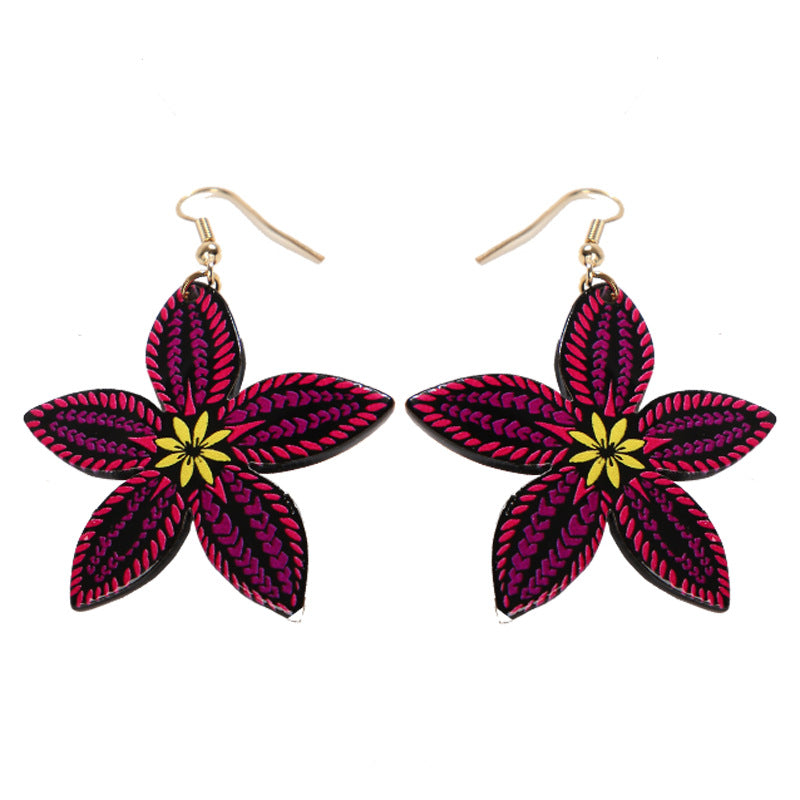 Wholesale Starfish Shaped Acrylic Earrings ACC-ES-YanChen003