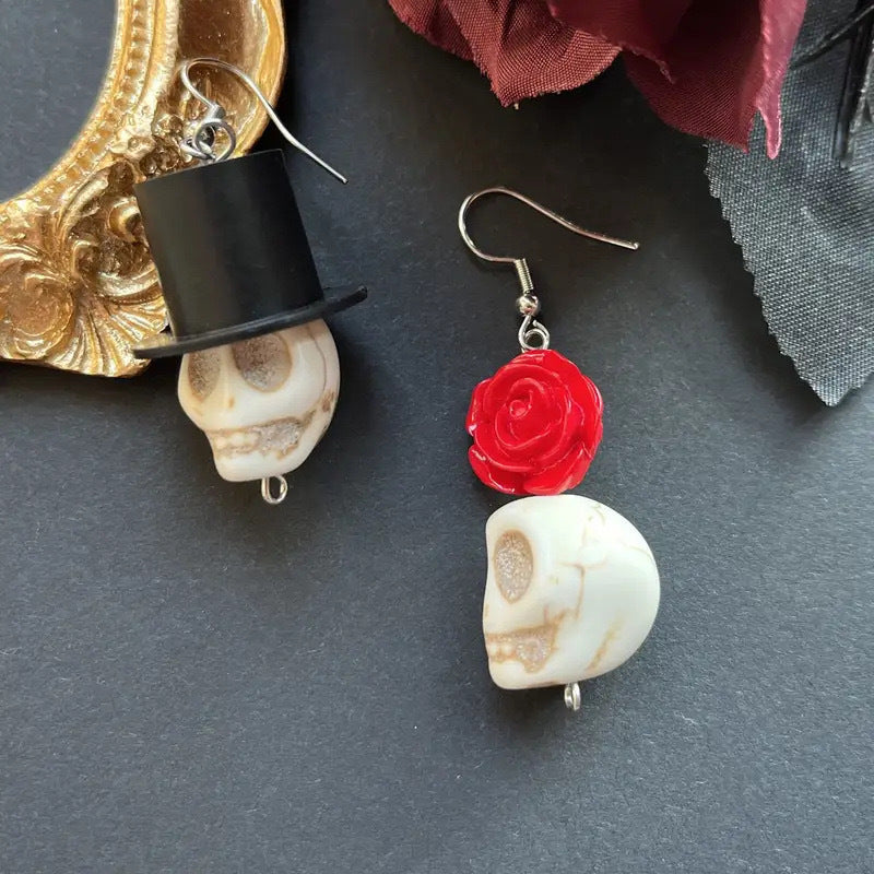 Wholesale  5pcs Skull Magic Cap Flower Pendant Earrings