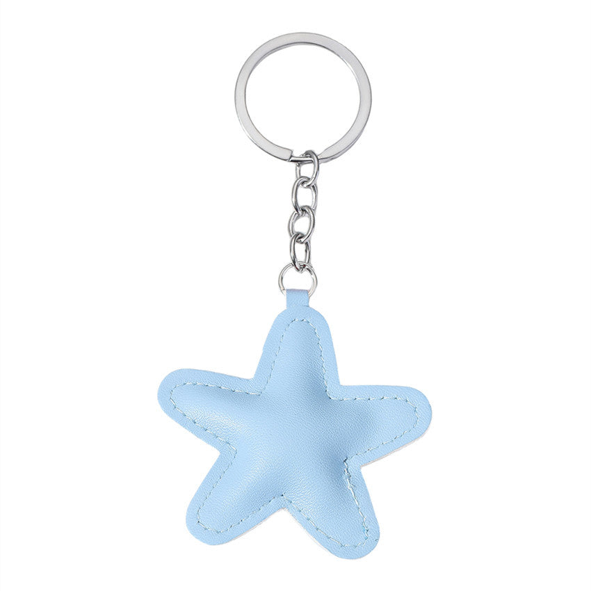 Wholesale Colorful Five-pointed Star Keychain PU Cotton Filled Star Car Keychain