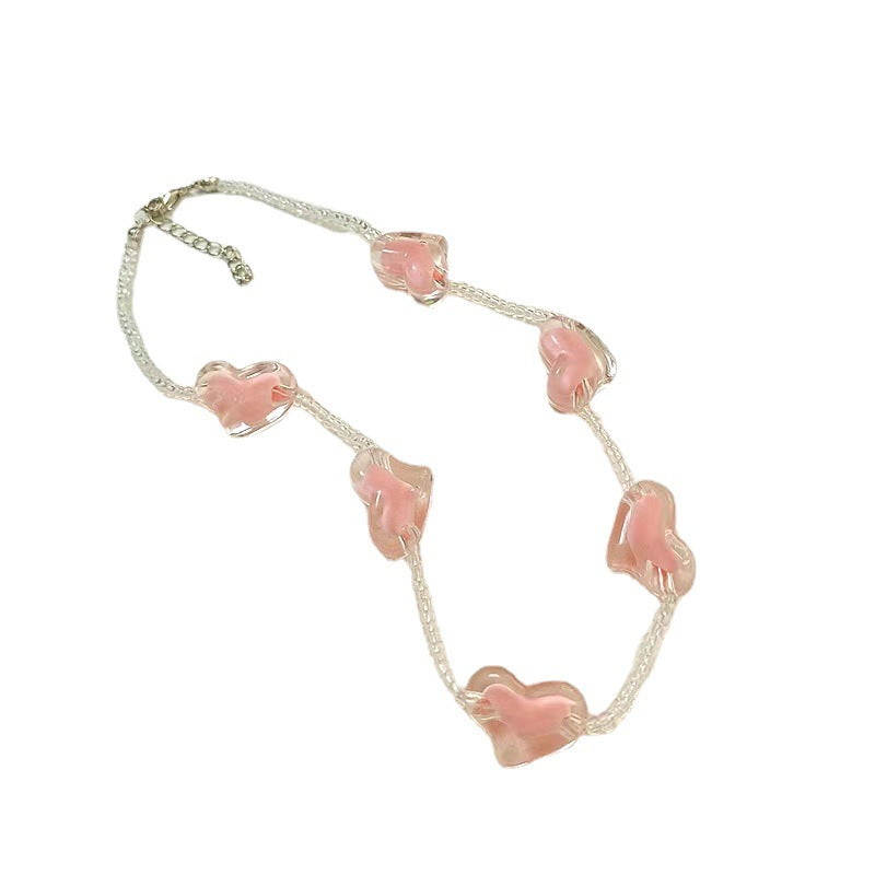Wholesale Pink Love Beaded Necklace