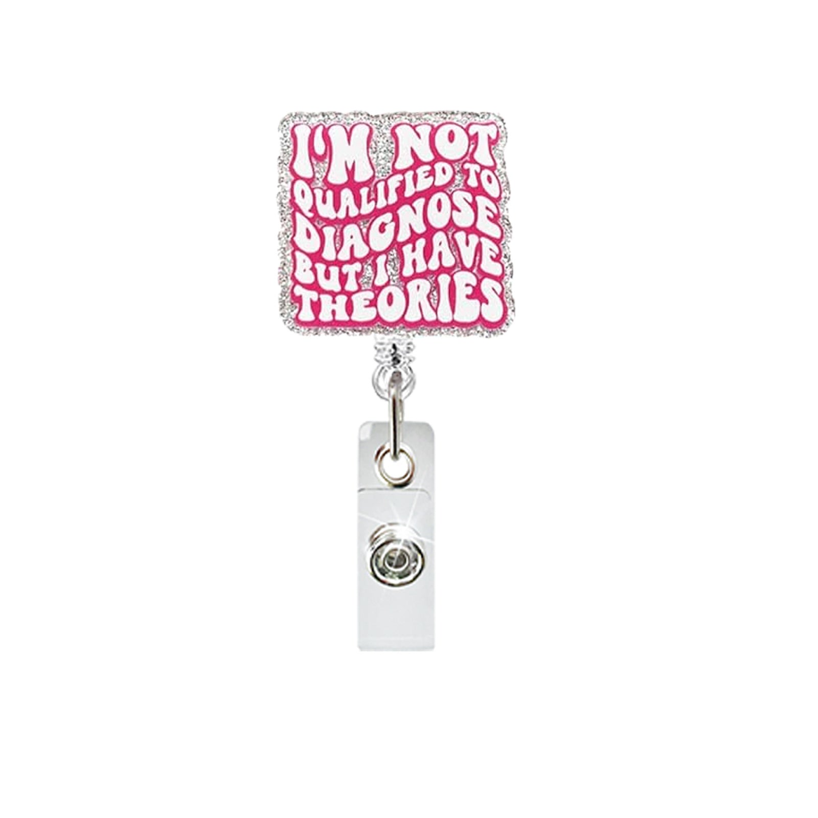 Wholesale Fun Cartoon Acrylic Badge Reel Retractable ID Card Holder Keychain Accessory