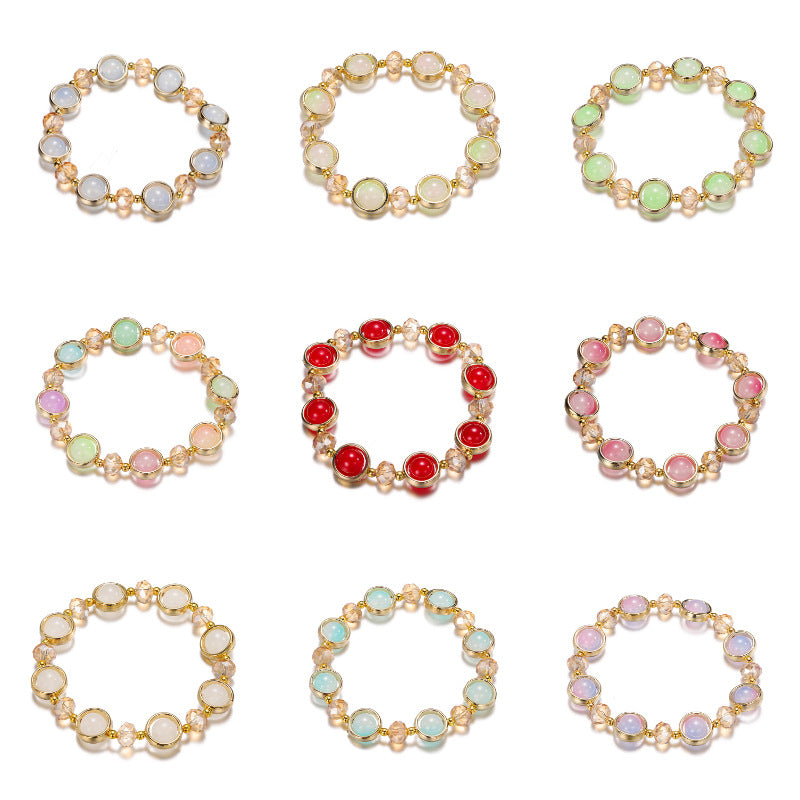 Wholesale Children S Blue And White Gradient Glass Bracelet Fashion Accessory For Everyday Wear