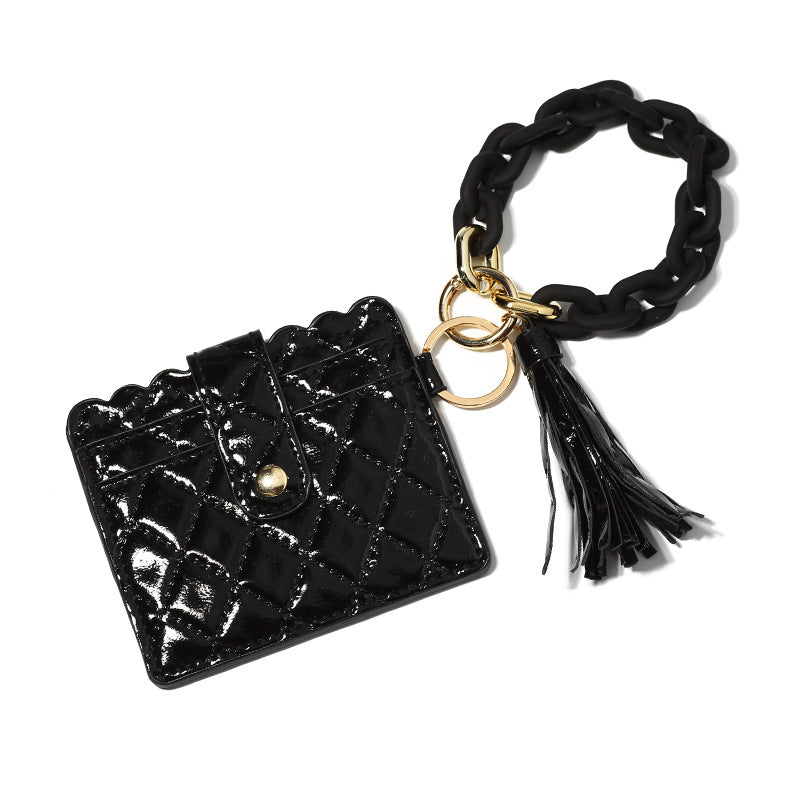 Wholesale Macaron Color Acrylic Buckle Plastic Bracelet Wristlet Keychain