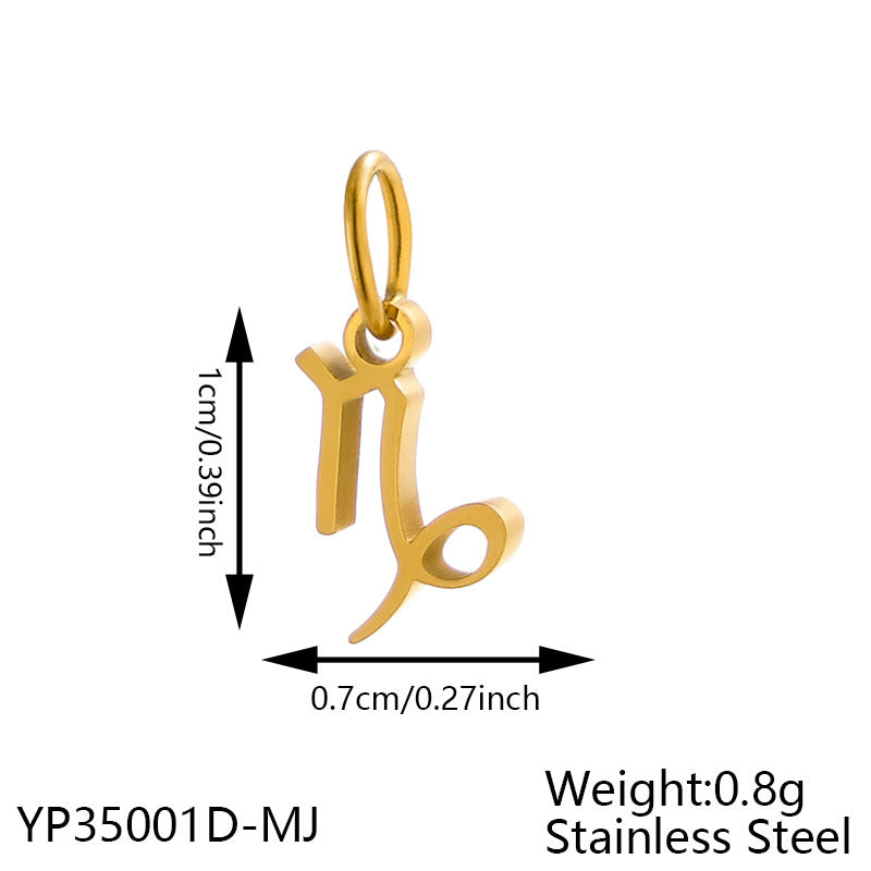 Wholesale Twelve Zodiac DIY stainless steel micro-inlaid diamond pendant