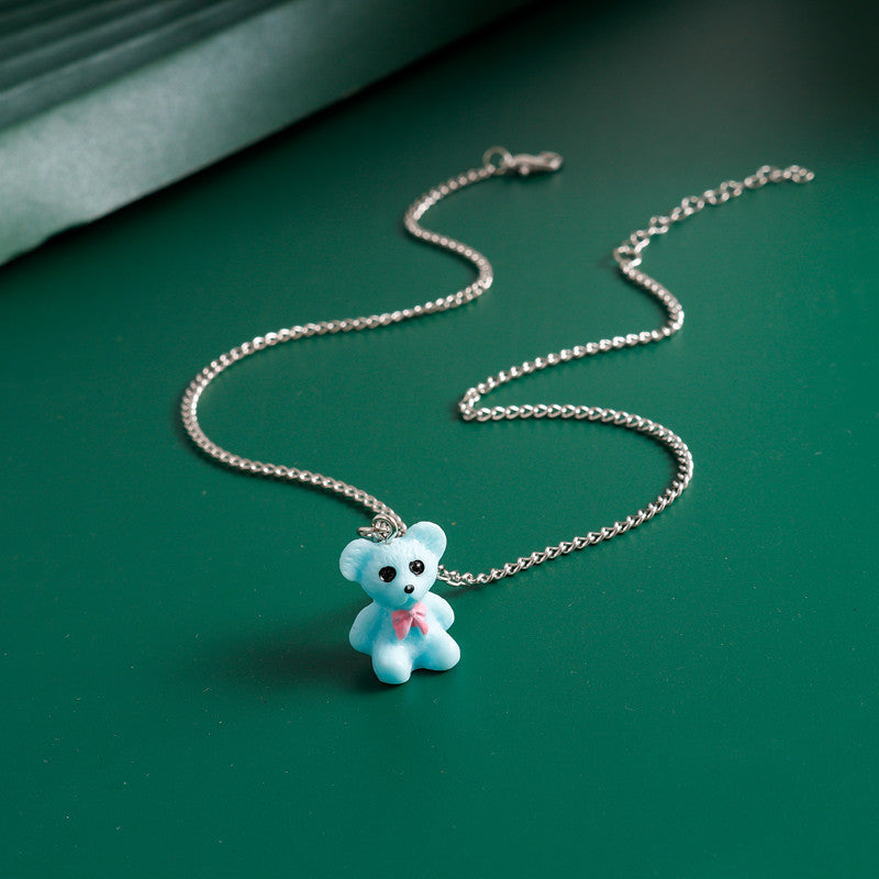 Wholesale Acrylic Solid Color Bear Pendant Necklace ACC-NE-YueSen012