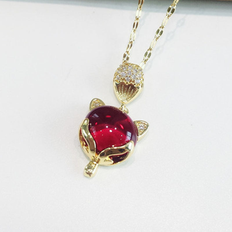 Wholesale Titanium Steel Stainless Steel Butterfly Double Ring Necklace