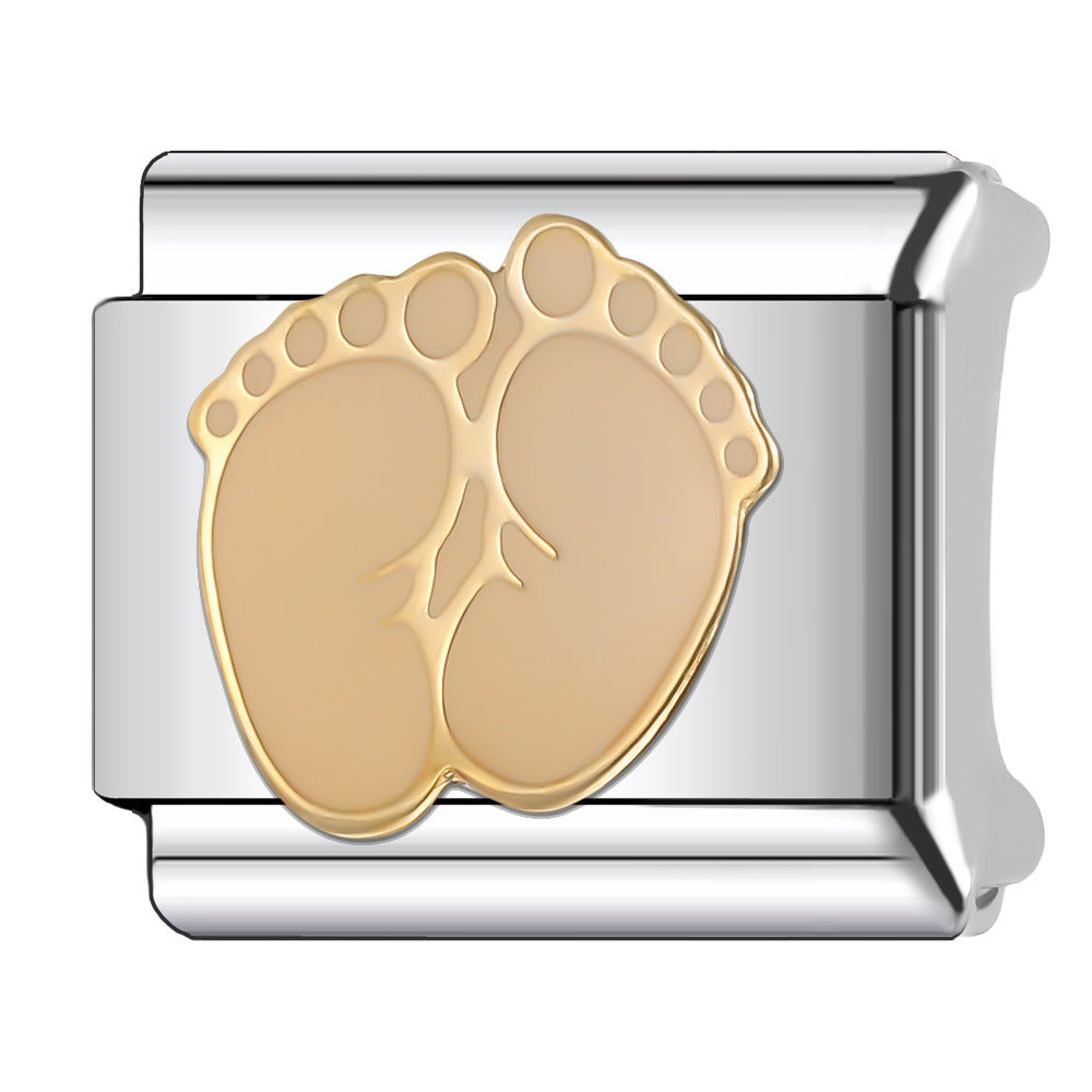 Wholesale Italian Charm Bracelet 9mm DIY Splicing Creative Pattern Stainless Steel Composable Bracelet