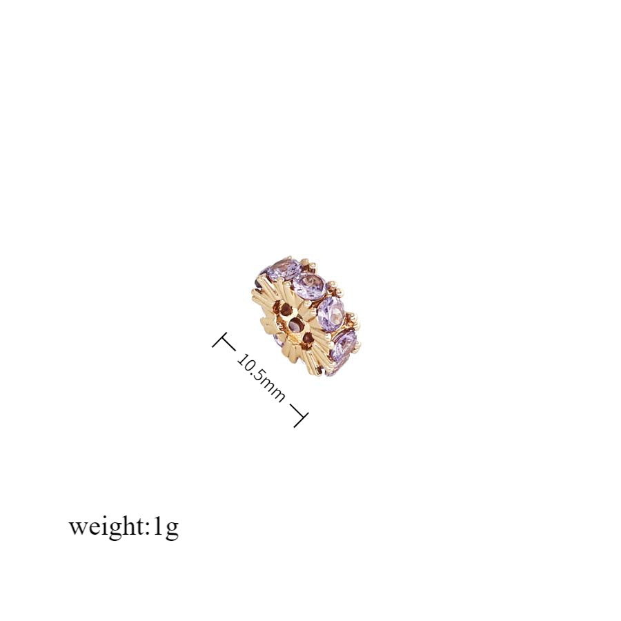 Wholesale Twelve Birthstone Round Hollow Pendant Birthstone Roller Zircon Accessories