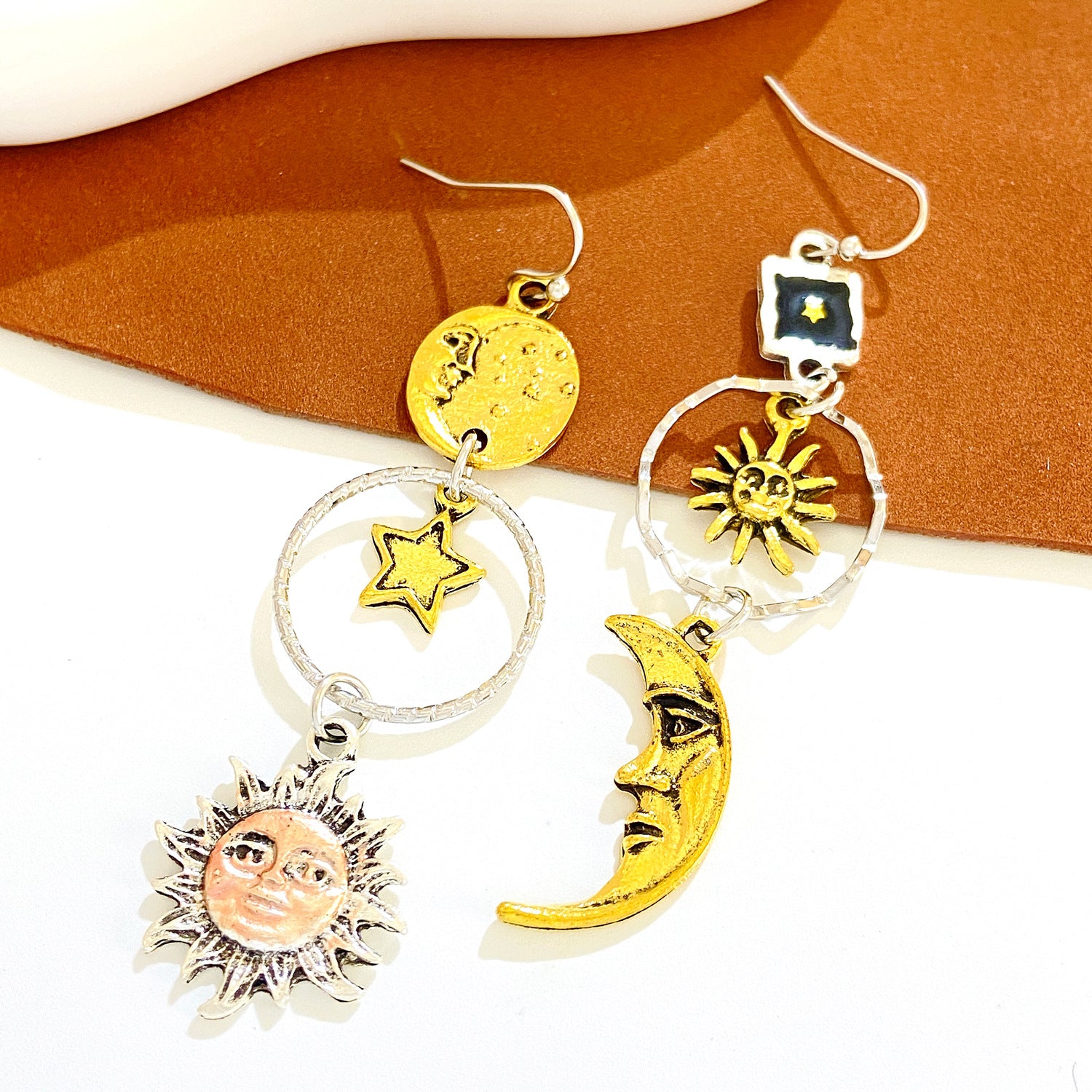 Wholesale Vintage Bohemian Star and Moon Earrings Tassel Drop Earrings ACC-ES-meih002