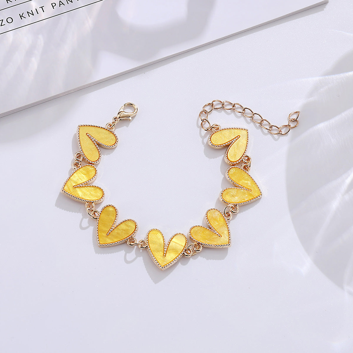 Wholesale Creative alloy colorful heart bracelet