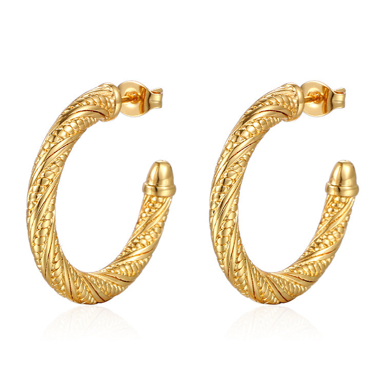 Wholesale  18K Gold Stainless Steel Earrings  Geometric  Irregular Earrings