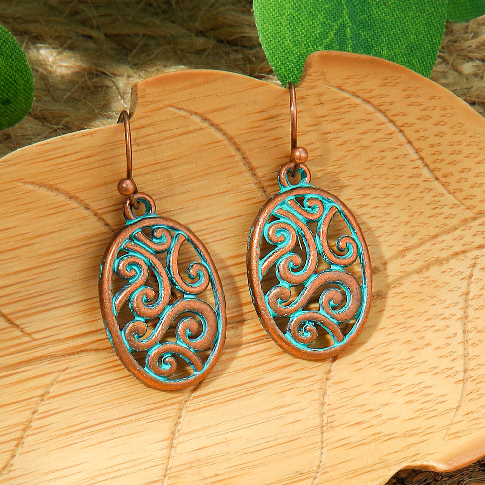 Wholesale Zinc Alloy Bohemian Geometric Hollow Earrings