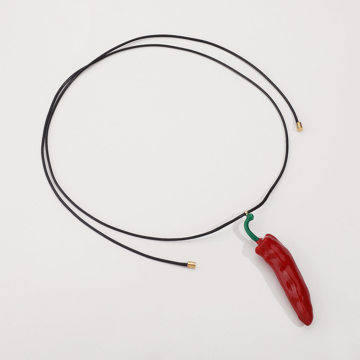 Wholesale simulation enamel vegetable stacked necklace cute red pepper pendant necklace