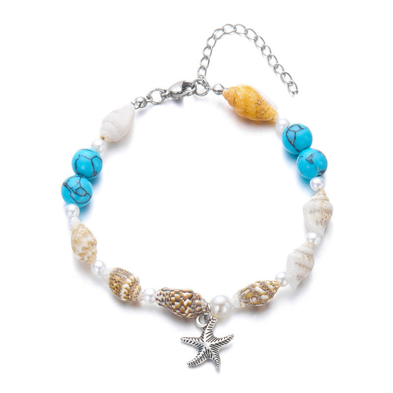 Wholesale beach ocean shell jewelry  beaded pendant bracelet