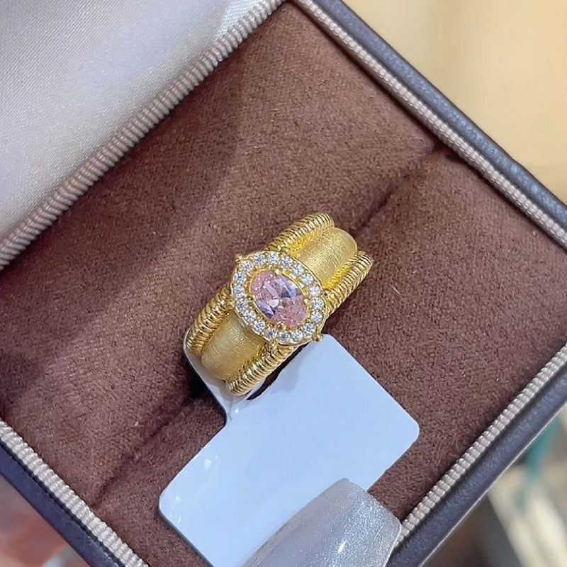Wholesale Women' s Middle Ancient vintage Flash Diamond Wide Bead Rings Court Wind Ring