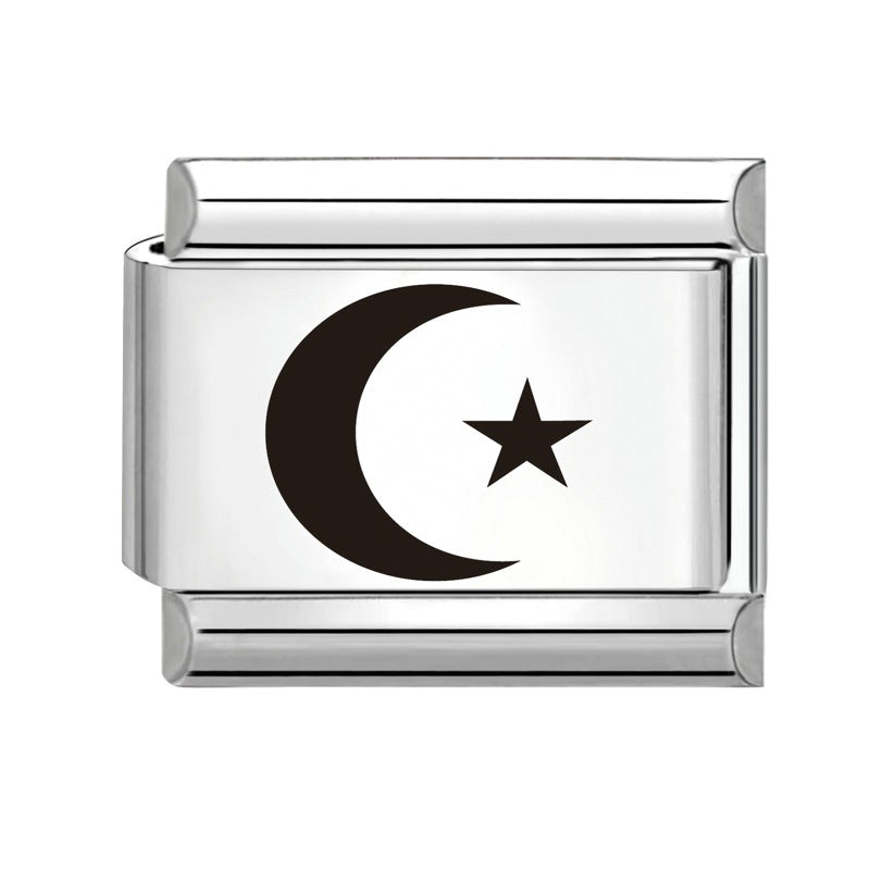 Wholesale  Italian Charm Bracelet 9mm DIY Splicing Removable Black and White Series Stainless Steel Composable Bracelet