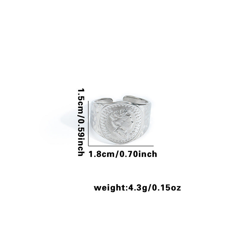 Wholesale Retro Heart Butterfly Hollow Titanium Steel Ring,  Fashion Accessory for Boutique Resale